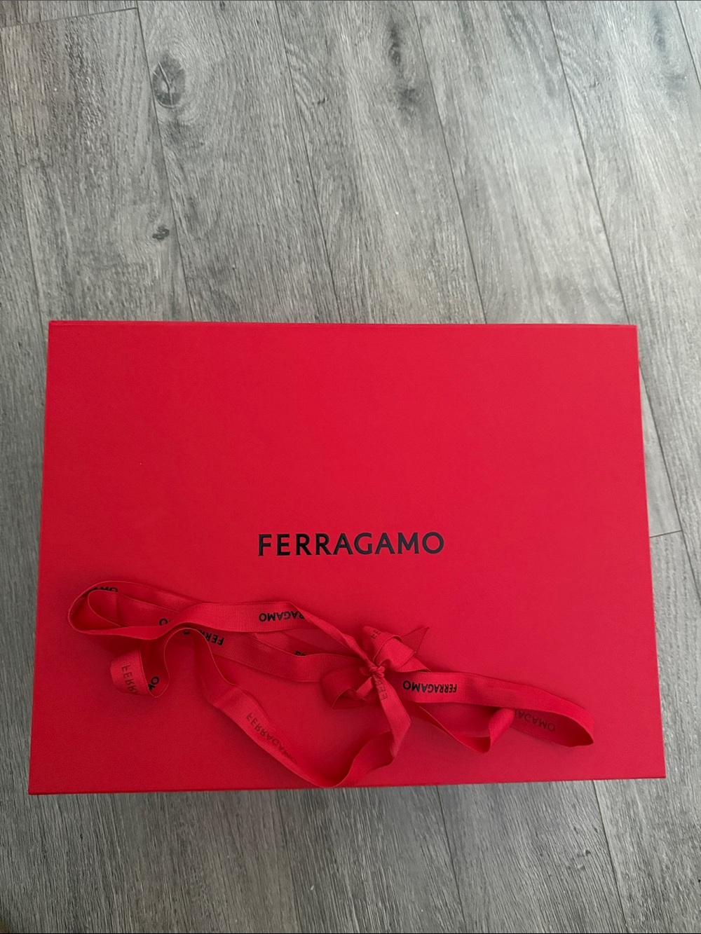 Salvatore Ferragamo Red Gift/Storage Box Branded Ribbon Accent Authentic New